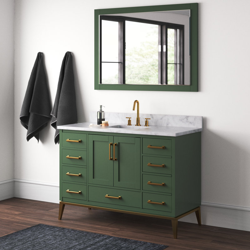Mercury Row® Bruder 48" Single Bathroom Vanity Set with Mirror